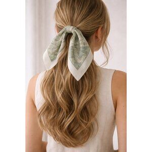 100% Silk London Map Square Scarf Ivory Travel City Print